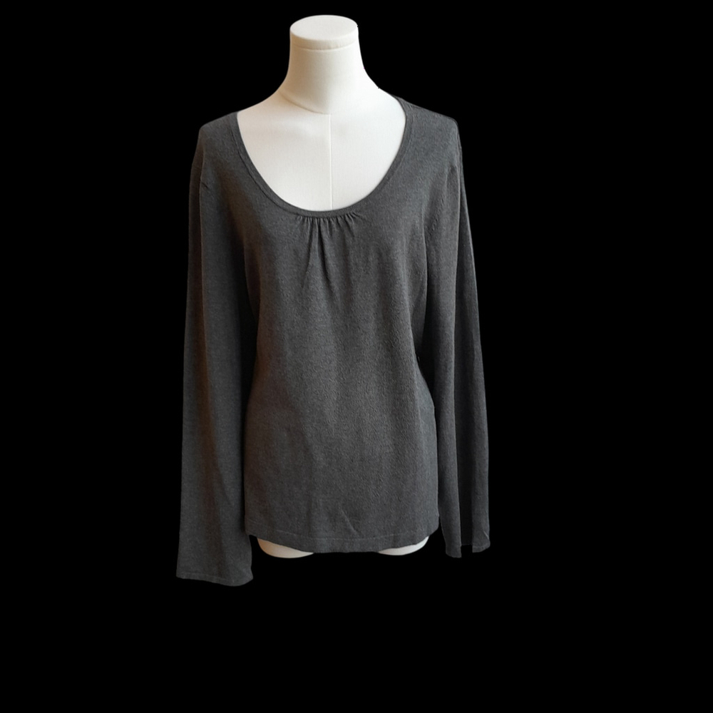 Laura Ashley Charcoal Long Sleeve Blouse NWOT has sticker